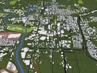 Indianapolis City USA Low-poly 3D model