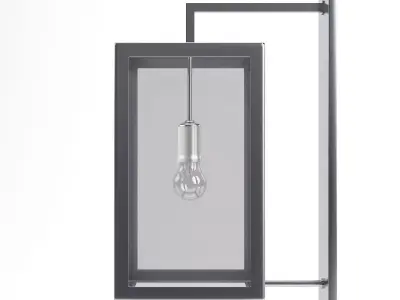 Rectangular Wall Exterior Lamp 3D Model 3D model