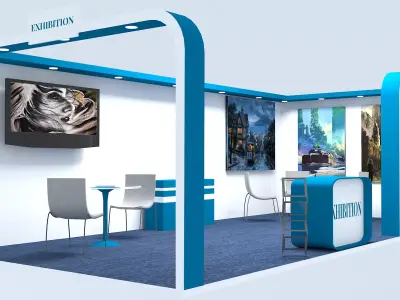 Exhibition Stall Low-poly 3D model