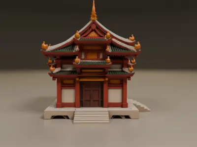 chinese temple 3D print model