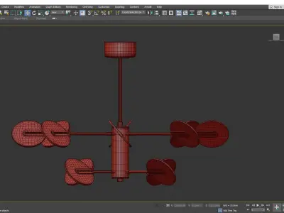 CONNECT modern chandelier in gold and brass Low-poly 3D model