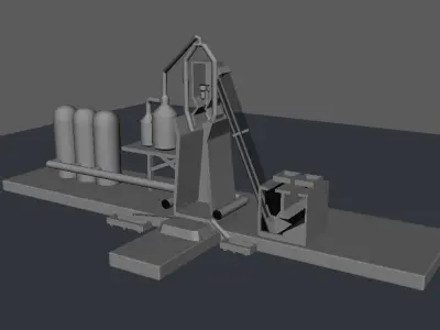 Blast Furnace Low-poly 3D model
