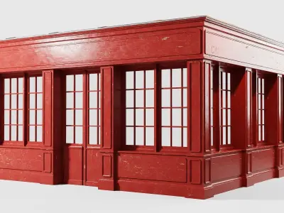 Shop fronts Low-poly 3D model
