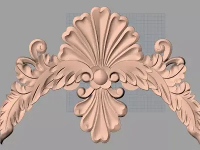 Bed door flower 3D relief STL model for CNC engraving E516 3D model