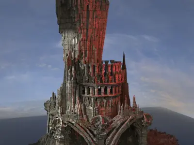 Ancient ivy tower exterior 3D model
