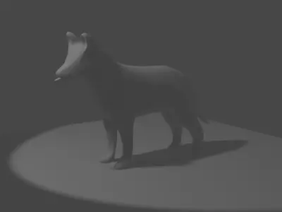 Basic Fox or Wolf etc Template Low-poly 3D model