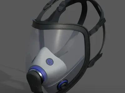 Gas mask protection futuristic fantasy plastic  Low-poly 3D model