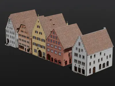 Building Pack 3D Model Low-poly 3D model