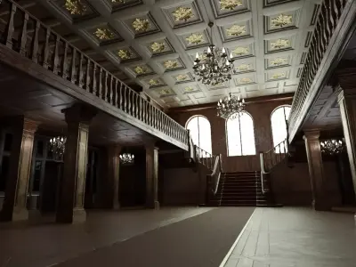 Ballroom Low-poly 3D model