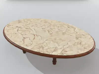 Marble Table 9 PBR Low-poly 3D model