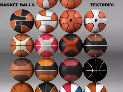 Basket ball Set Low-poly 3D model