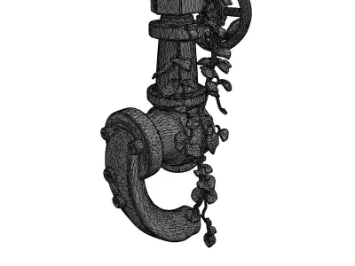 Overgrown Industrial Valve with Ivy Low-poly 3D model