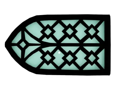 Church Window Frame and Glass Free low-poly 3D model