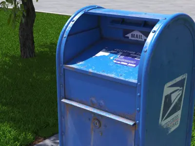US Postal Mail Box Aged 3D model