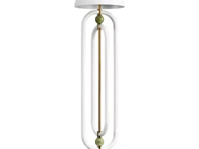 floor-lamp floor lamp with base and beads 3D model