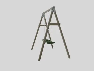 Wooden Swing - Playground Equipment 3D model