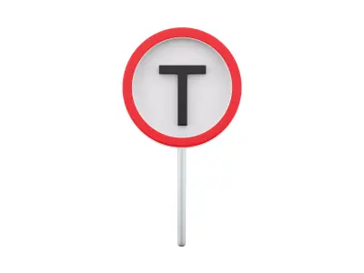 3d  no through road sign  cartoon icon 3D model