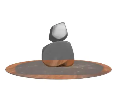 Abstract Stone Stacked Balance Decor Low-poly 3D model