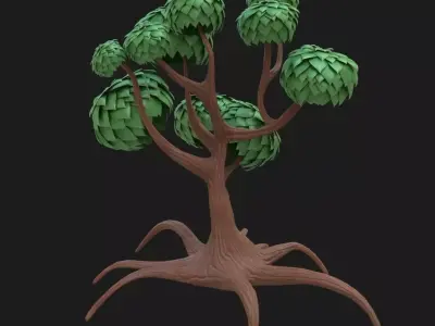 Cartoon tree 3D model