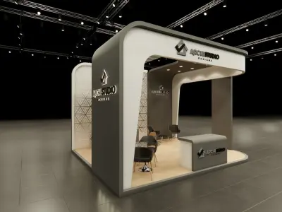 Exhibition booth design 3D model 6m x 5m 3D model 3D model