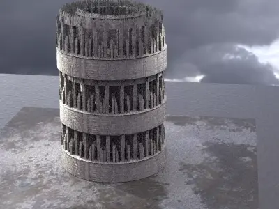 Sci-Fi Dome City layed 3D model