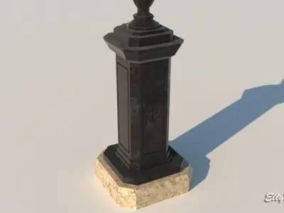 European Street Lamp Low-poly 3D model