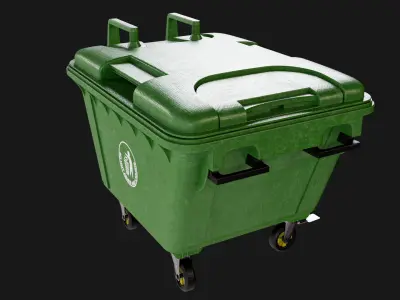 Dustbin Rigged All PBR Unity UE V-Ray Arnold Textures Included Low-poly 3D model