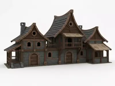 Nordic Chalet Low-poly 3D model