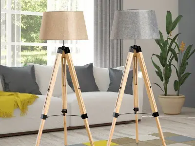 Mesquite 143cm Tripod Floor Lamp 2 Option 3D model
