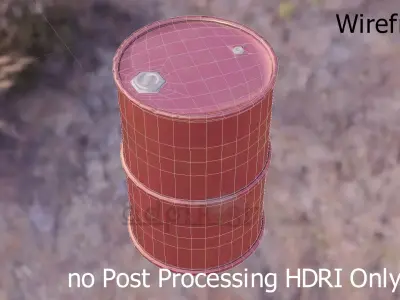 Oil Barrel Low Poly Game ready Low-poly 3D model