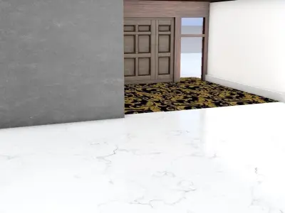 3D House modern with balconies Low-poly 3D model