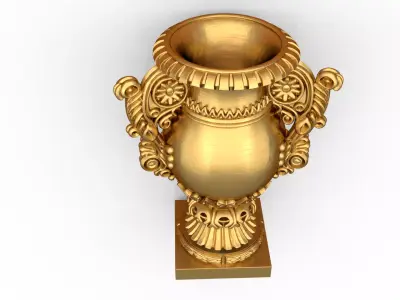 Neoclassical Ornate Urn decorative onlay cnc 3d printing stl 01 3D print model