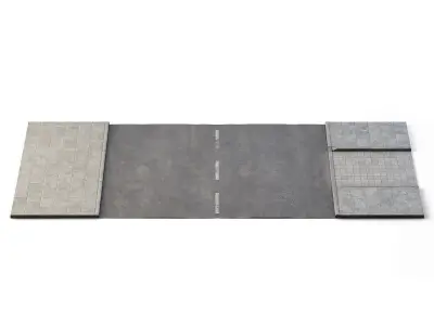 Street Path 6m x 14m Low-poly 3D model