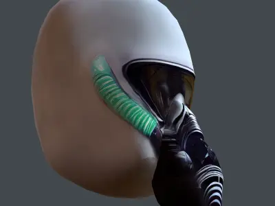 Gas mask helmet scifi Low-poly character art game space Low-poly Low-poly 3D model purchase