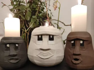 ROCKHEAD CANDLE HOLDERS 3D print model