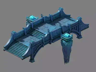 Game Heihe - mountain - stone bridge 01 3D model