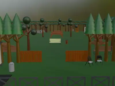 Urban Park Assets  Low Poly 3D Models 3D model