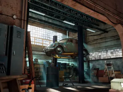 Garage Warehouse  Low-poly 3D model