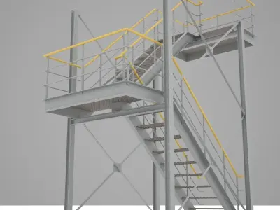 Industrial stairs - 01 3D model