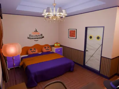 Halloween themed Hotel Room 3D model