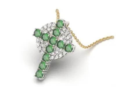 Radiant Elegance 3D Christian Cross Pendant with Diamond PE031 3D print model