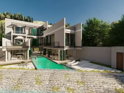 Casa Scene-villa-modern house 3D model 62