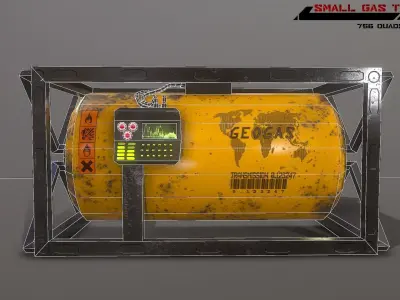Sci fi small lowpoly gas tank Low-poly 3D model