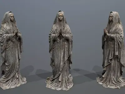 Woman Statue Low-poly 3D model