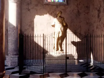 Cathedral Interior Environment - Blender Scene 3D model