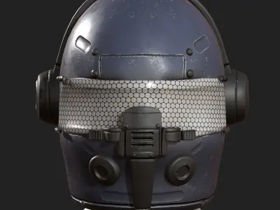 Helmet scifi fantasy military combat  Low-poly 3D model