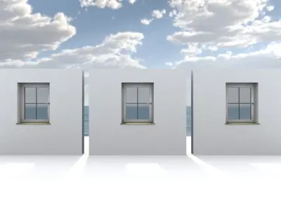 Window component Rigged and Animated Low-poly 3D model