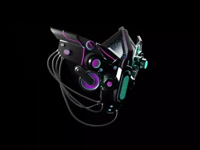 Sci-Fi Facemask Cyberpunk Low-poly 3D model