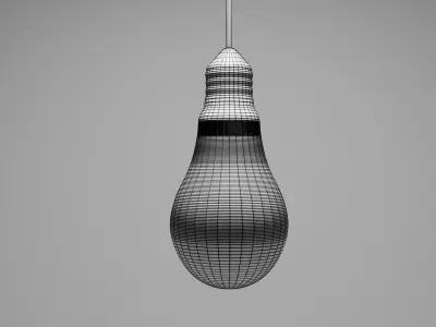the lamp light bulb hanging in air Free 3D model