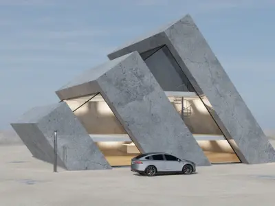 Awesome building 3d model Low-poly 3D model